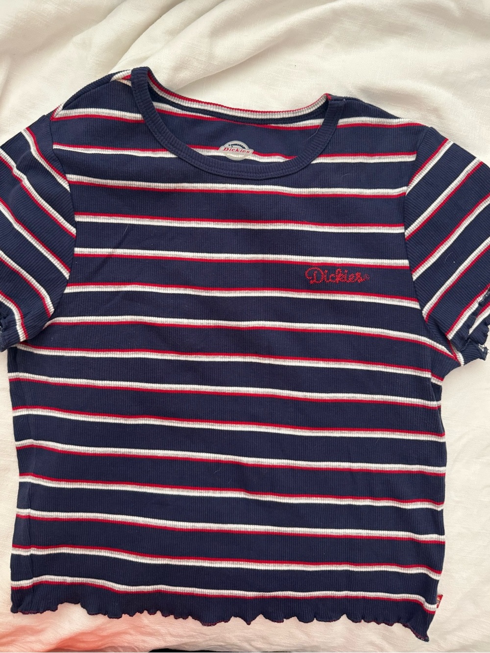 Dickies - Navy, Red & White Striped Rib Tee